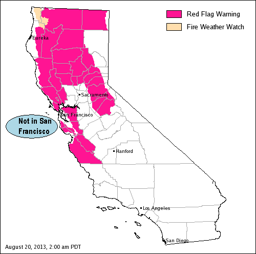 fire weather avoids San Francisco