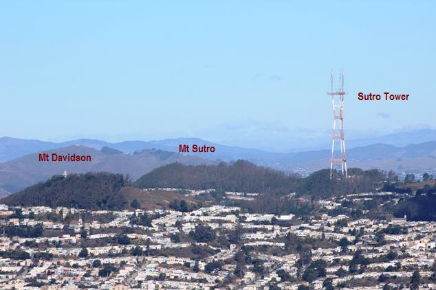 Mt Davidson and Mt Sutro 2015-12-25 labeled Copyright Tom Roop